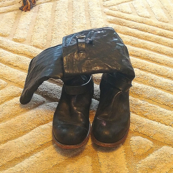Anthro Fur Lined Moto Boots - Picture 2 of 4